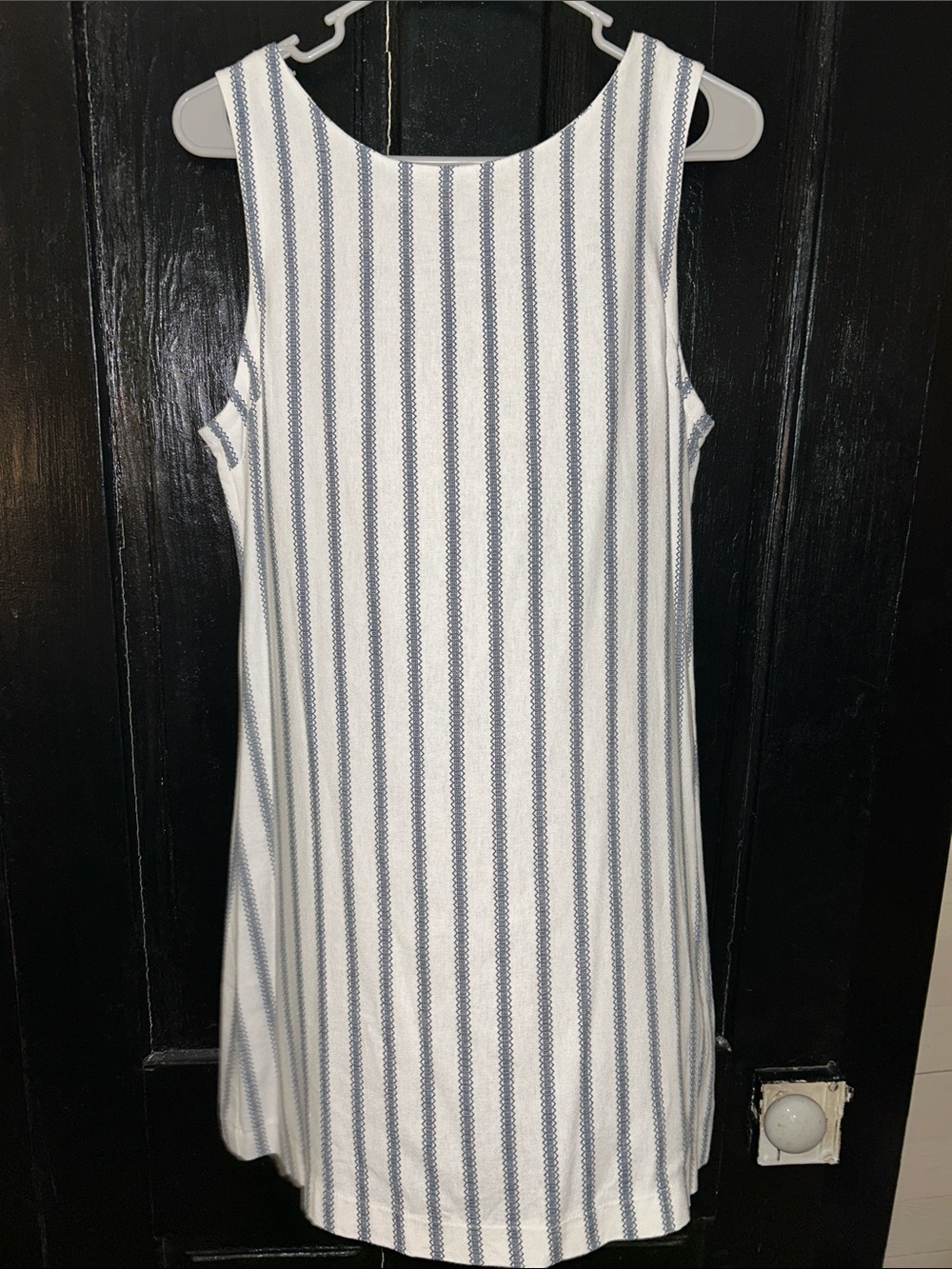 Monteau Los Angeles | NWOT White & Blue Striped Linen Dress